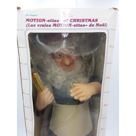 Vintage Motion-ettes of Christmas Display Elf Figure Illuminated Candle 23" Xmas - Picture 3 of 16